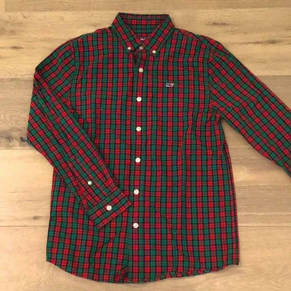 Vineyard Vines Boys Whale Shirt M 12/14 - Picture 1 of 4